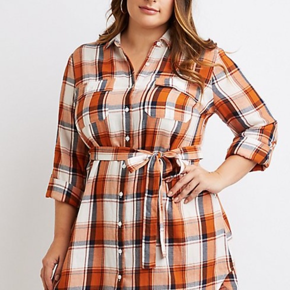 Dresses & Skirts - 🅿️ Plaid Button-Up Shirt Dress